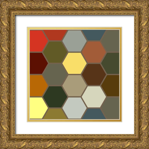 Bright Hive I Gold Ornate Wood Framed Art Print with Double Matting by Grayscale