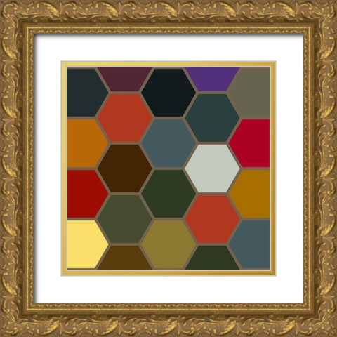 Bright Hive V Gold Ornate Wood Framed Art Print with Double Matting by Grayscale