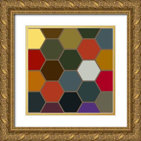 Bright Hive VII Gold Ornate Wood Framed Art Print with Double Matting by Grayscale