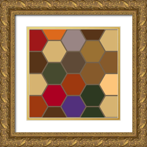 Bright Hive XI Gold Ornate Wood Framed Art Print with Double Matting by Grayscale