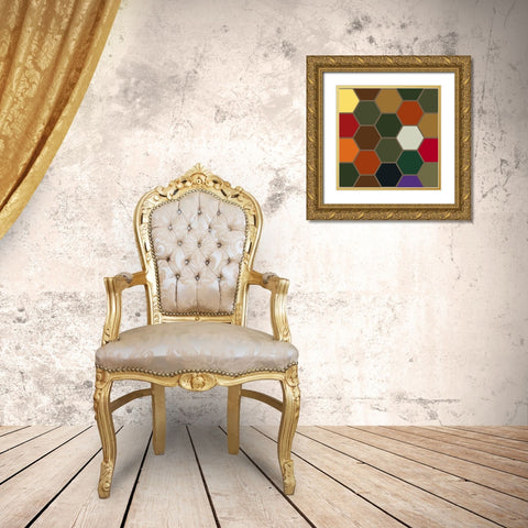 Bright Hive XII Gold Ornate Wood Framed Art Print with Double Matting by Grayscale