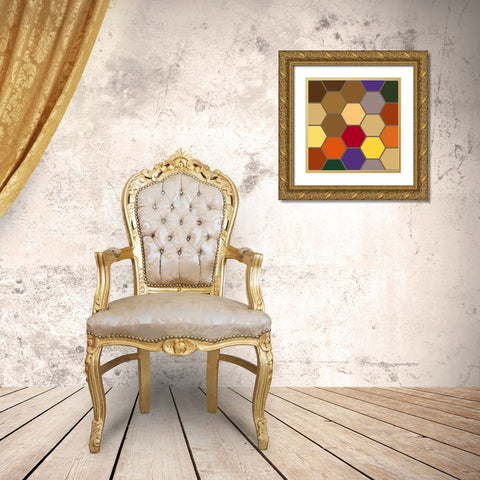 Bright Hive XIII Gold Ornate Wood Framed Art Print with Double Matting by Grayscale