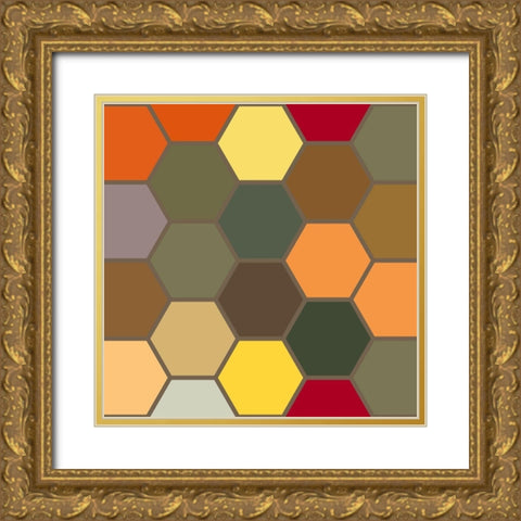 Bright Hive XVI Gold Ornate Wood Framed Art Print with Double Matting by Grayscale