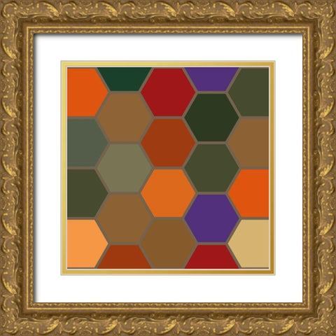 Bright Hive XIX Gold Ornate Wood Framed Art Print with Double Matting by Grayscale