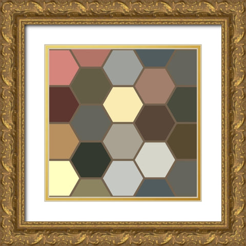 Soft Hive I Gold Ornate Wood Framed Art Print with Double Matting by Grayscale