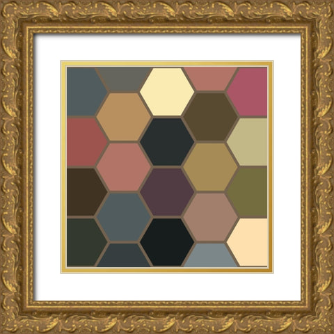 Soft Hive III Gold Ornate Wood Framed Art Print with Double Matting by Grayscale