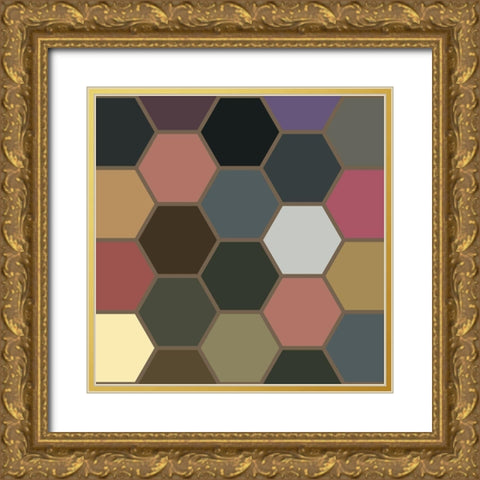 Soft Hive V Gold Ornate Wood Framed Art Print with Double Matting by Grayscale