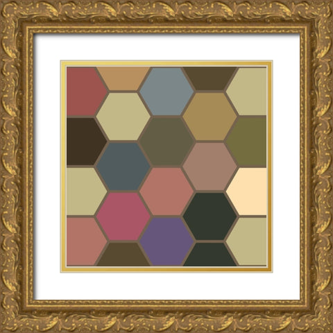 Soft Hive VI Gold Ornate Wood Framed Art Print with Double Matting by Grayscale