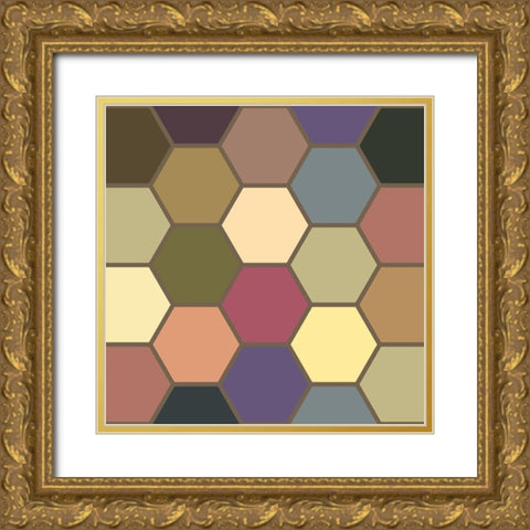 Soft Hive VIII Gold Ornate Wood Framed Art Print with Double Matting by Grayscale
