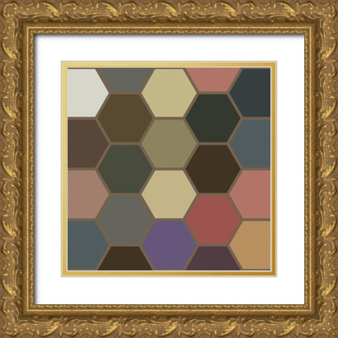 Soft Hive X Gold Ornate Wood Framed Art Print with Double Matting by Grayscale