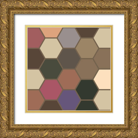 Soft Hive XI Gold Ornate Wood Framed Art Print with Double Matting by Grayscale