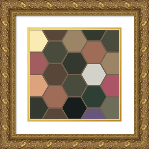 Soft Hive XII Gold Ornate Wood Framed Art Print with Double Matting by Grayscale