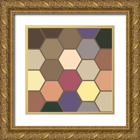 Soft Hive XIII Gold Ornate Wood Framed Art Print with Double Matting by Grayscale