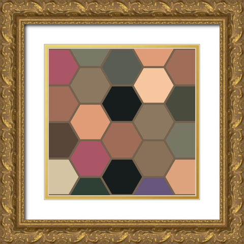 Soft Hive XVIII Gold Ornate Wood Framed Art Print with Double Matting by Grayscale