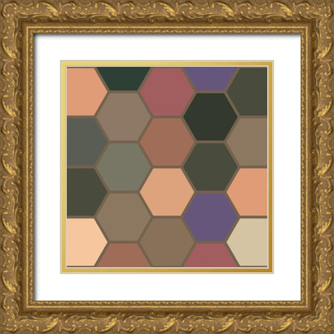 Soft Hive XIX Gold Ornate Wood Framed Art Print with Double Matting by Grayscale