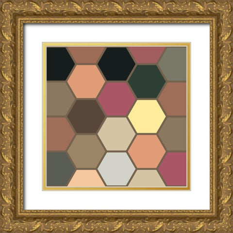 Soft Hive XX Gold Ornate Wood Framed Art Print with Double Matting by Grayscale