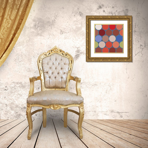 Bright Circles I Gold Ornate Wood Framed Art Print with Double Matting by Grayscale