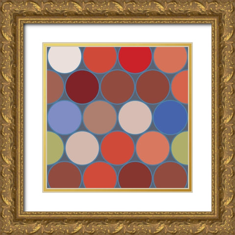 Bright Circles I Gold Ornate Wood Framed Art Print with Double Matting by Grayscale