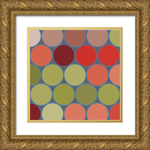 Bright Circles II Gold Ornate Wood Framed Art Print with Double Matting by Grayscale