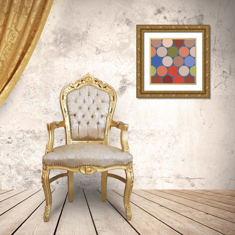 Bright Circles III Gold Ornate Wood Framed Art Print with Double Matting by Grayscale