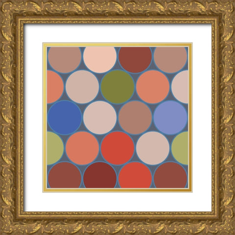 Bright Circles III Gold Ornate Wood Framed Art Print with Double Matting by Grayscale