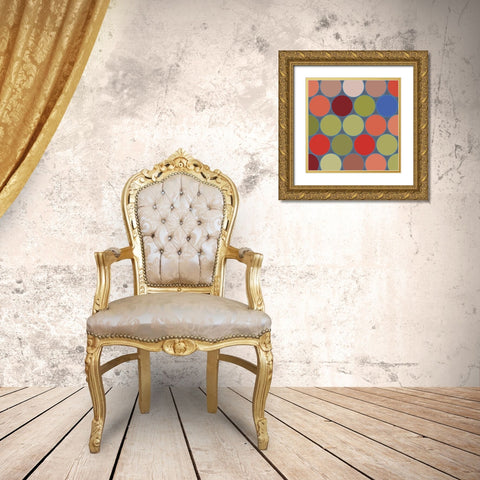Bright Circles IV Gold Ornate Wood Framed Art Print with Double Matting by Grayscale