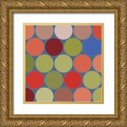 Bright Circles IV Gold Ornate Wood Framed Art Print with Double Matting by Grayscale