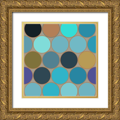Cool Circles I Gold Ornate Wood Framed Art Print with Double Matting by Grayscale