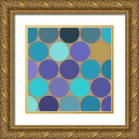 Cool Circles IV Gold Ornate Wood Framed Art Print with Double Matting by Grayscale