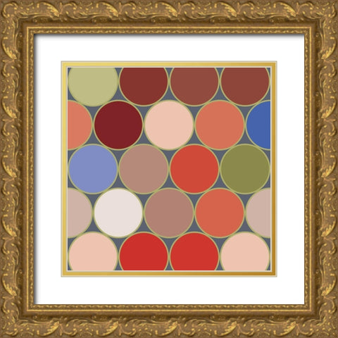 Bright Circles VI Gold Ornate Wood Framed Art Print with Double Matting by Grayscale