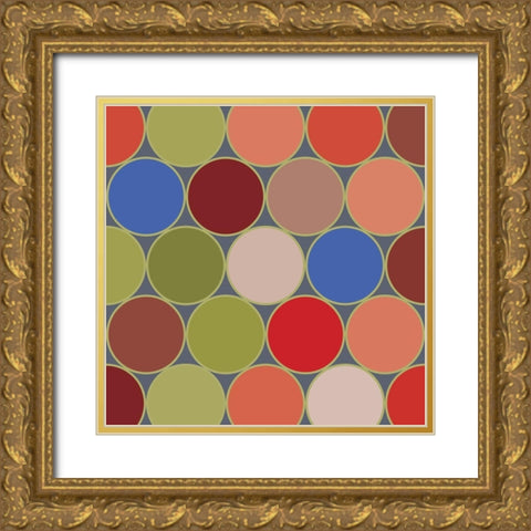 Bright Circles VII Gold Ornate Wood Framed Art Print with Double Matting by Grayscale