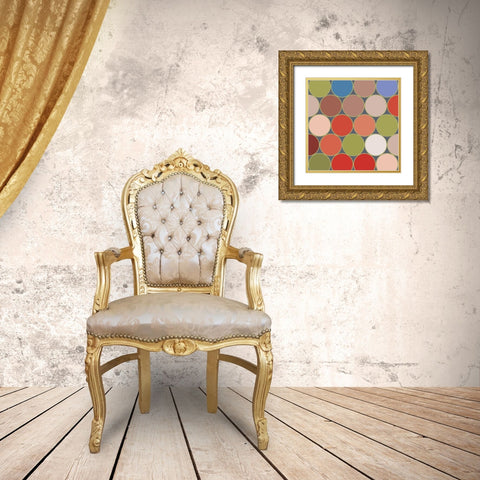 Bright Circles X Gold Ornate Wood Framed Art Print with Double Matting by Grayscale