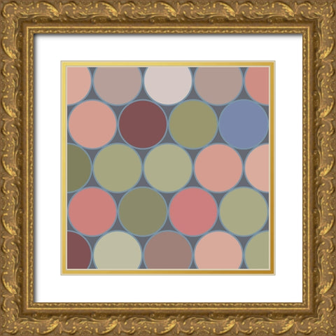 Soft Circles IV Gold Ornate Wood Framed Art Print with Double Matting by Grayscale