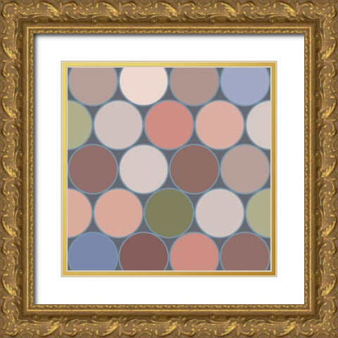 Soft Circles V Gold Ornate Wood Framed Art Print with Double Matting by Grayscale