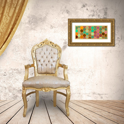 Green Circles I Gold Ornate Wood Framed Art Print with Double Matting by Grayscale