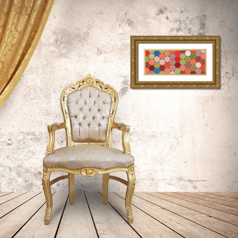 Bright Circles XII Gold Ornate Wood Framed Art Print with Double Matting by Grayscale
