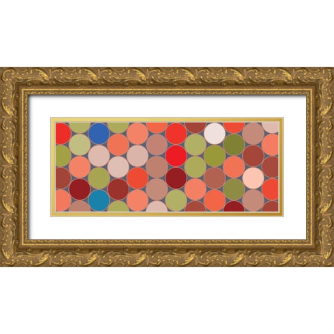 Bright Circles XII Gold Ornate Wood Framed Art Print with Double Matting by Grayscale