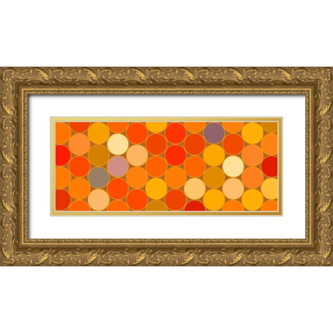 Warm Circles III Gold Ornate Wood Framed Art Print with Double Matting by Grayscale