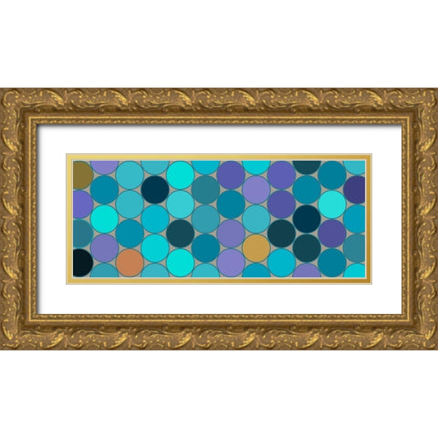 Cool Circles VII Gold Ornate Wood Framed Art Print with Double Matting by Grayscale