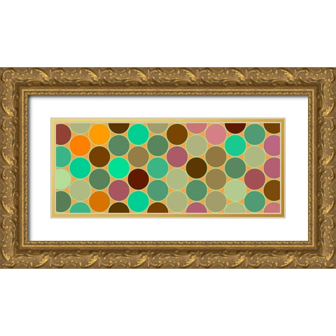 Green Circles II Gold Ornate Wood Framed Art Print with Double Matting by Grayscale