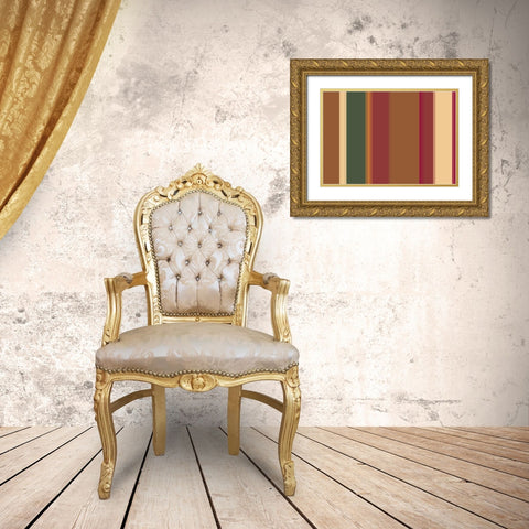 Warm Stripes XIII Gold Ornate Wood Framed Art Print with Double Matting by Grayscale