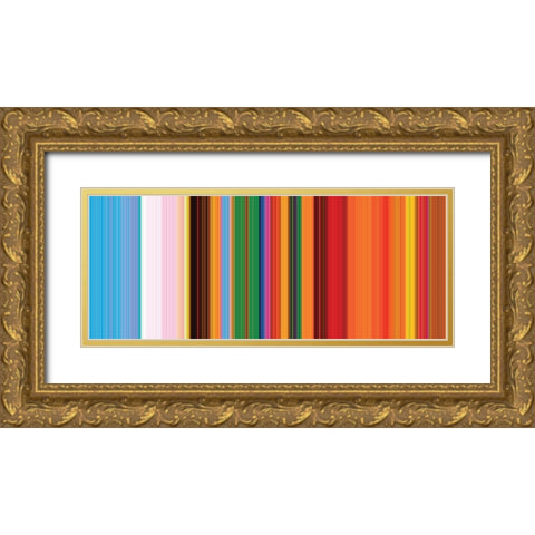 Bright Pinstripes I Gold Ornate Wood Framed Art Print with Double Matting by Grayscale