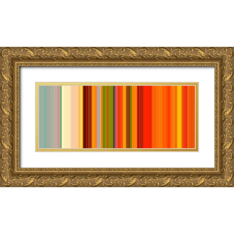 Warm Pinstripes I Gold Ornate Wood Framed Art Print with Double Matting by Grayscale