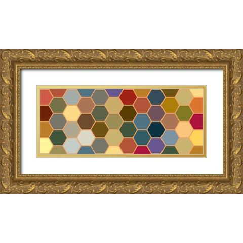 Bright Hive XXI Gold Ornate Wood Framed Art Print with Double Matting by Grayscale