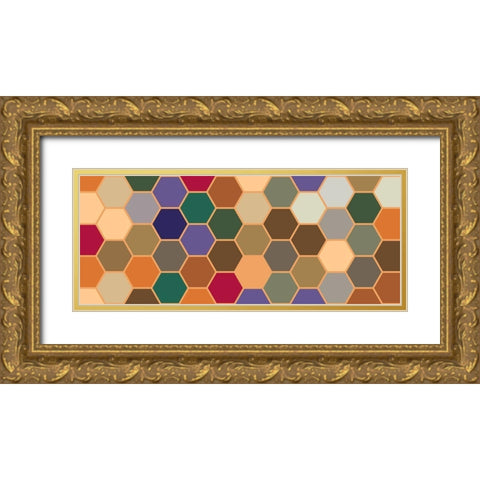 Bright Hive XXII Gold Ornate Wood Framed Art Print with Double Matting by Grayscale