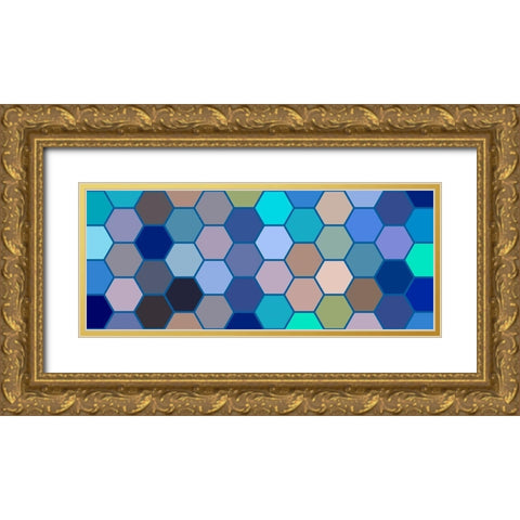 Cool Hive I Gold Ornate Wood Framed Art Print with Double Matting by Grayscale