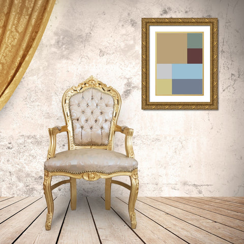 Soft Blocks III Gold Ornate Wood Framed Art Print with Double Matting by Grayscale