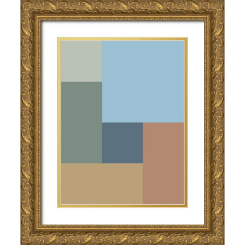 Soft Blocks VI Gold Ornate Wood Framed Art Print with Double Matting by Grayscale