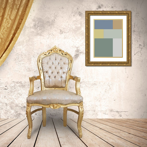 Soft Blocks XII Gold Ornate Wood Framed Art Print with Double Matting by Grayscale