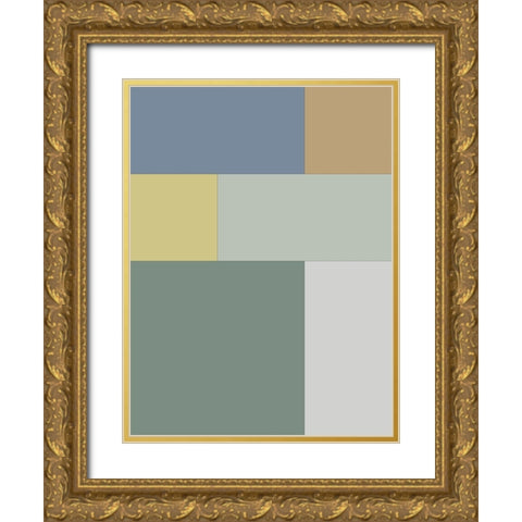 Soft Blocks XII Gold Ornate Wood Framed Art Print with Double Matting by Grayscale